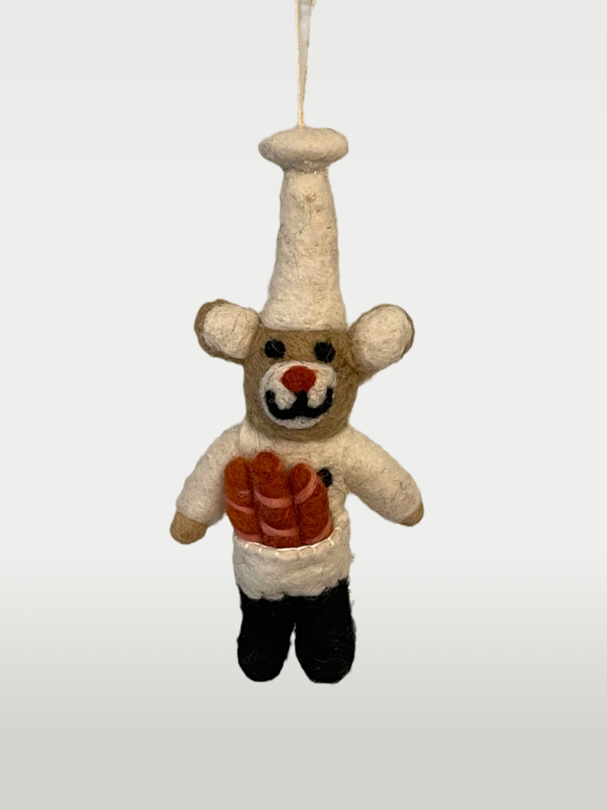 Mr. Bear the Baker - Wool Felt Bag Charm — view 3